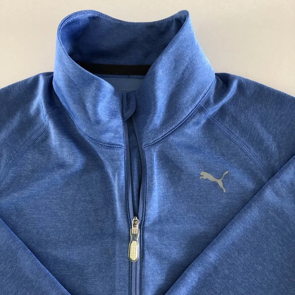 Puma 1/2 Zip Long Sleeve Stand Up Collared Top in Heather Light Purple Size S - Picture 3 of 15